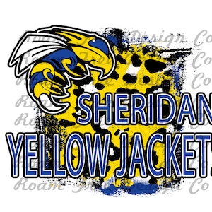 Sheridan Yellow Jackets Mascot: Cheetah Print PNG (Digital Download)