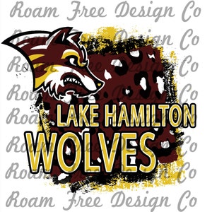 Lake Hamilton Wolves Cheetah Design | Maroon and Gold | Cheetah Print | Leopard Print| PNG Digital Background  | School Spirit |