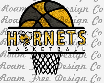 Hornets Mascot Basketball PNG: School Spirit Design (Digital Download)