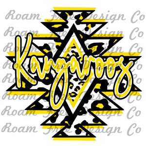 Aztec Cheetah Kangaroos Design | Cheetah Print | Leopard Print | PNG | Aztec | Leopard Print Aztec PNG | School Mascot | Aztec | School |