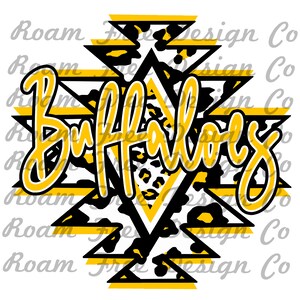 Aztec Cheetah Buffaloes Design | Cheetah Print | Leopard Print | PNG | Aztec | Leopard Print Aztec PNG | School Mascot | Aztec | School |