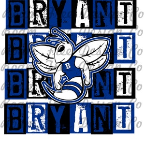 Bryant School Mascot Design: Blue & Black (PNG Digital Download)