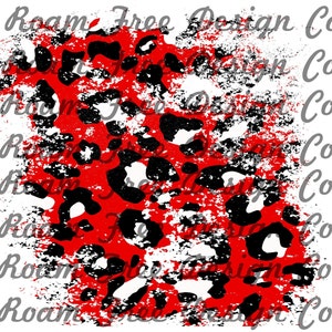 Red, Black and White Very Distressed Cheetah Print Background | Red | Black | Cheetah Print | Leopard Print | Distress | White |