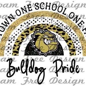 Bulldogs Gold and Black Rainbow Cheetah Design | Cheetah Print | Leopard Print | PNG | Aztec | School Mascot | Aztec | School | Rainbow |