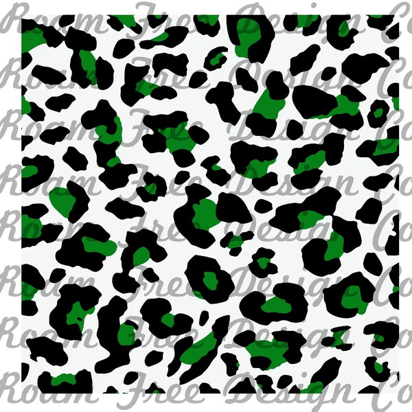 Green Black and White Cheetah Print Background | Green | Cheetah Print | Leopard Print| PNG Digital Background  | Black | Background |