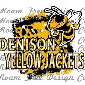 Denison Yellow Jackets Cheetah Mascot | Yellow Jackets | Cheetah Print | Leopard Print| PNG Digital Background  | School Spirit |