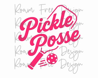 Pink Pickle Posse Pickleball SVG: Funny Shirt Design (Digital Download)