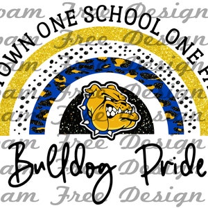 Bulldogs Blue and Gold Rainbow Cheetah Design | Cheetah Print | Leopard Print | PNG | Aztec | School Mascot | Aztec | School | Rainbow |