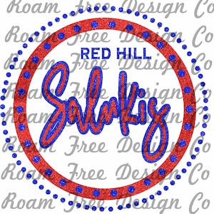 Red Hill Salukis Glitter Design: School Mascot PNG (Digital Download)