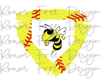 Hornets Softball Home Plate PNG Design: Sublimation Print (Digital Download)