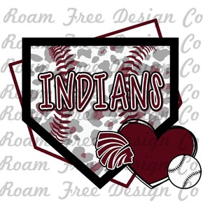 Indians Baseball Mom Cheetah Design (PNG Digital Download)