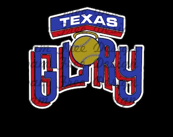 Texas Glory Softball Logo: Cheetah Leopard Print Design (PNG Digital Download)