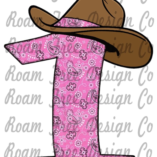 1st Birthday Pink Cowboy | Pink Bandana | Pink | PNG | Cowboy | 1st Birthday PNG | Cowboy Hat | Birthday | 1st Birthday | Pink | 1st |