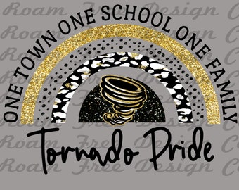 Tornado Pride Gold and Black Rainbow Cheetah Design | Cheetah Print | Leopard Print | PNG | Aztec | School Mascot | Aztec | Tornado Pride |
