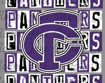 Panthers Mascot PNG: Rubber Stamp Design (Digital Download)