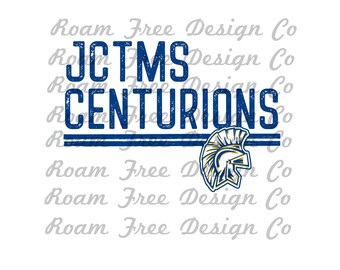 JCTMS Centurions Design: Distressed Mascot Print (PNG Digital Background)