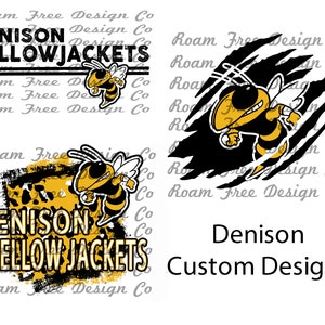 Denison Yellow Jackets Custom Files | Black Shirt Rip | Cheetah Print | Leopard Print| PNG Digital Background  | School Spirit |