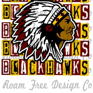 Conception de la mascotte des Blackhawks : l&#39;esprit de l&#39;école PNG (téléchargement numérique)