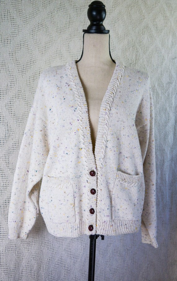 Vintage 1990's White Cardigan