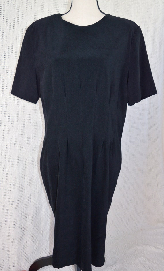 Vintage 1990's Plus Size Suade Little Black Dress