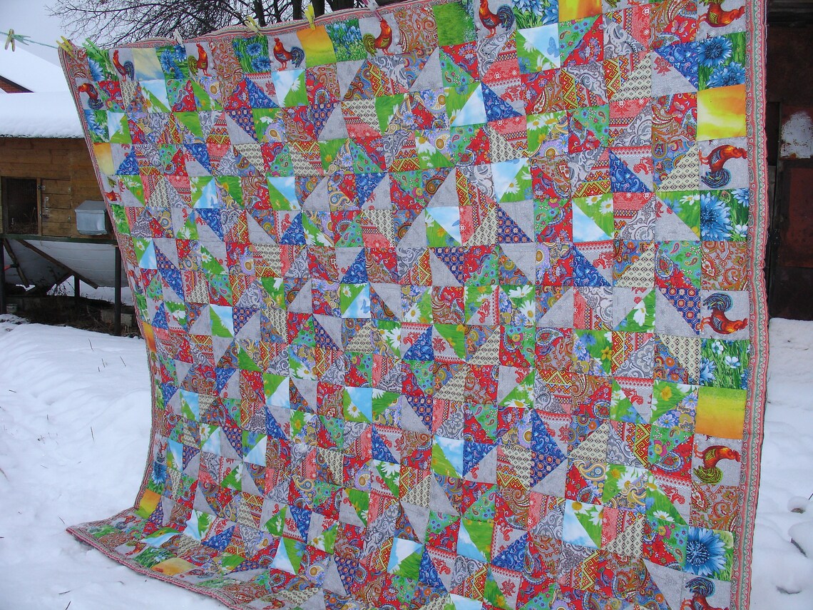 Handmade Patchwork Quilt King size quilts Etsy