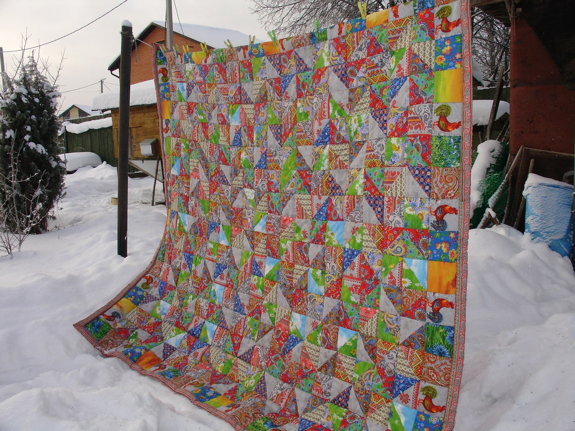 Handmade Patchwork Quilt King size quilts Etsy