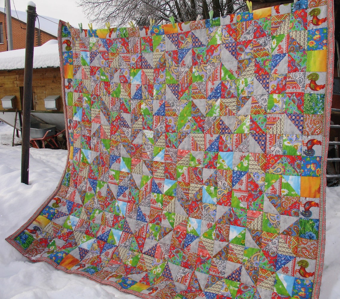 Handmade Patchwork Quilt King size quilts Etsy