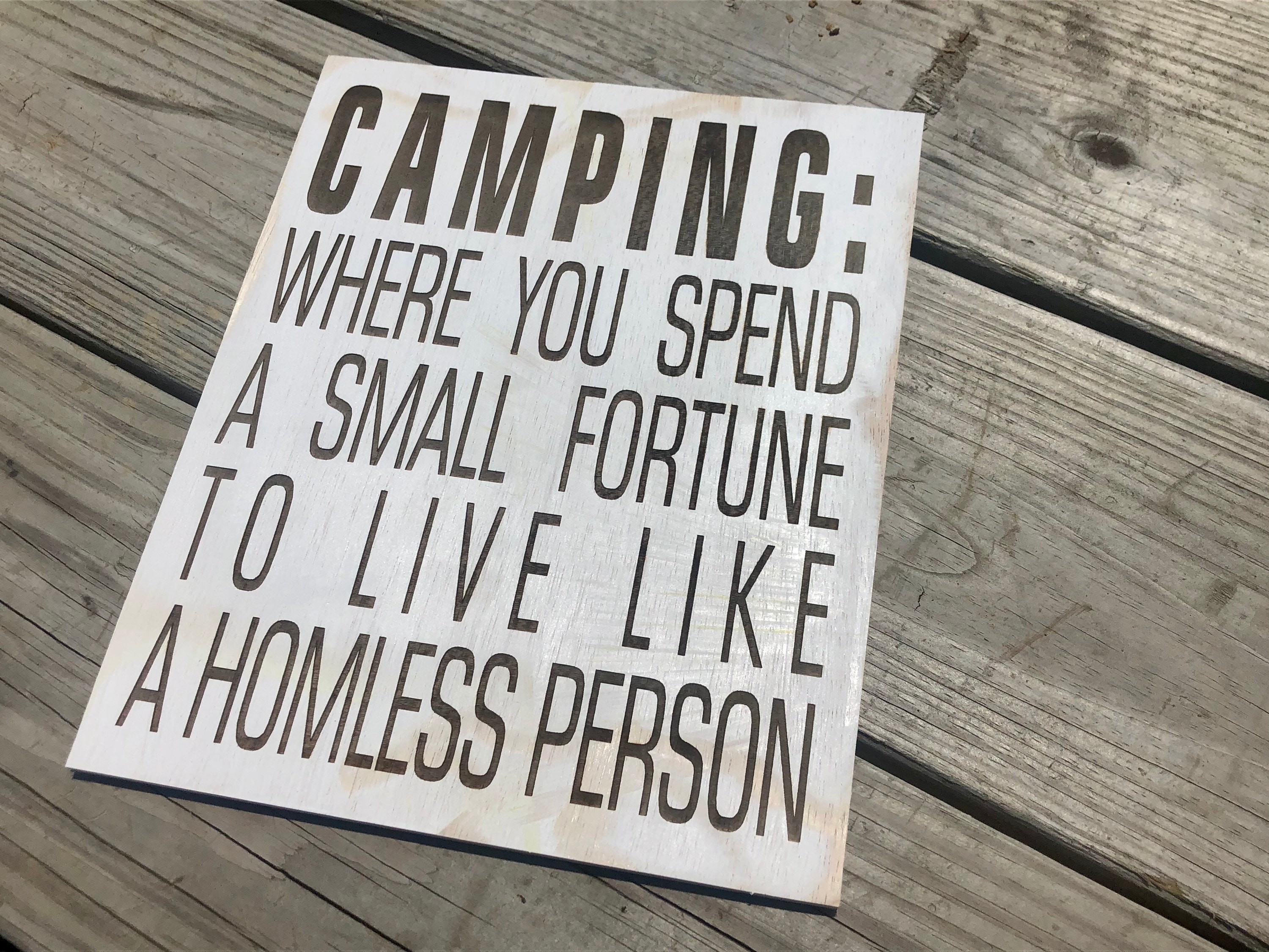 Camping where you spend a small fortune to live like a | Etsy