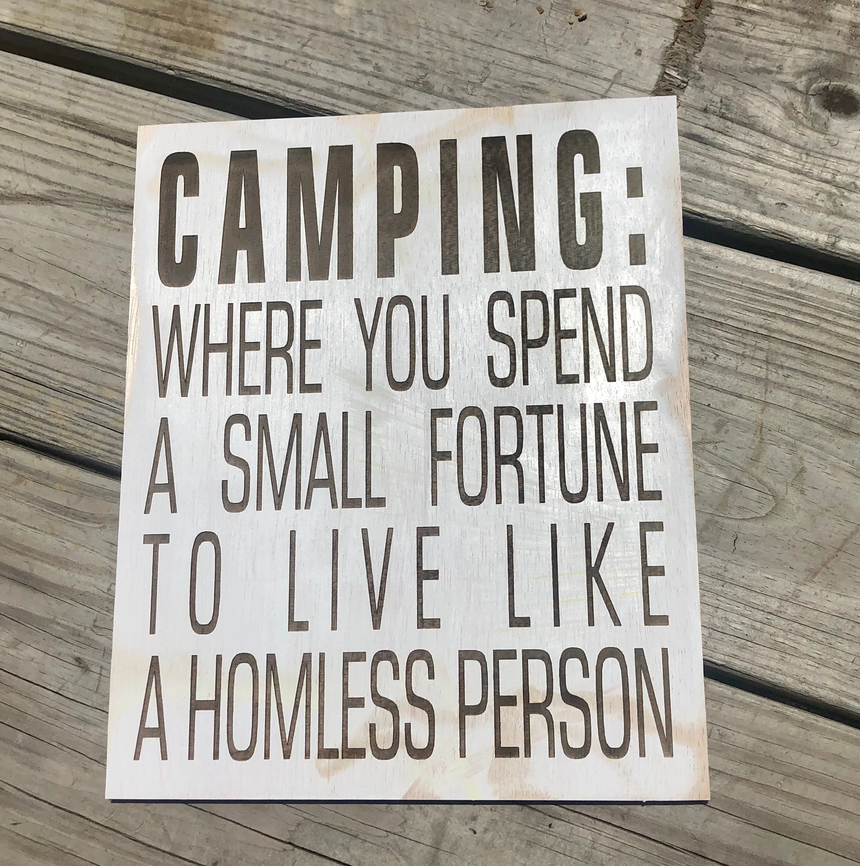 Camping where you spend a small fortune to live like a | Etsy