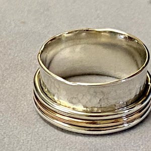14K Gold filled and Silver Spinner Ring, Meditation Ring,Wedding ring,Promise ring