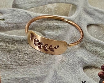 Stacking Rings 14K Gold filled, Flower Stamped Thumb Rings , Handmade Jewelry,Gift for Girl