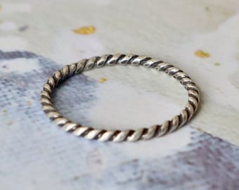 Twisted Sterling Silver Ring/Handmade Thumb Ring/ Gift/ Stacking rings