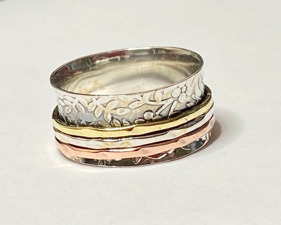 Gold Spinner ring for women Gift for Valentines Day /925 | Etsy