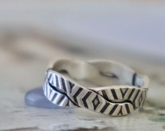 Sterling Silver Braided Ring Band, Twisted Rope Ring, Modern Unisex Jewelry,  Gift
