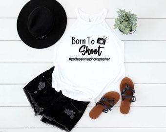 Photographer's "Born To Shoot" Rocker Tank Top