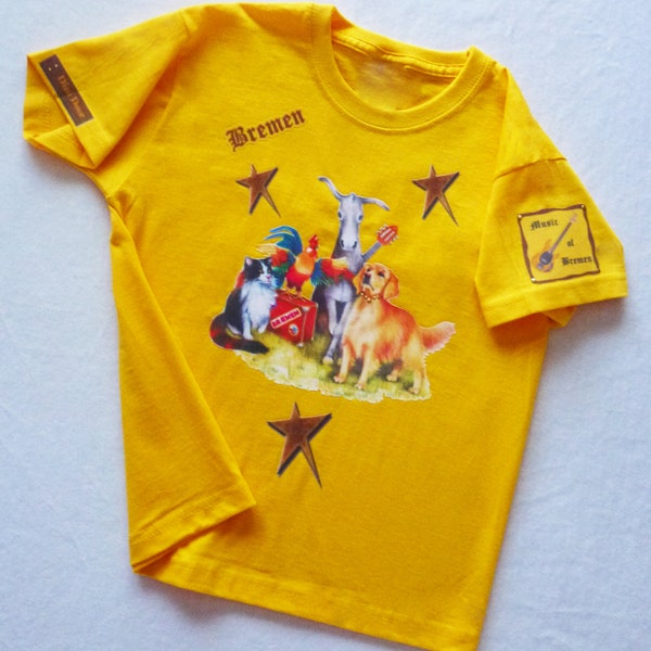 Geschenk für Jungen -  Märchen -T-Shirt - Bremer Stadtmusikanten