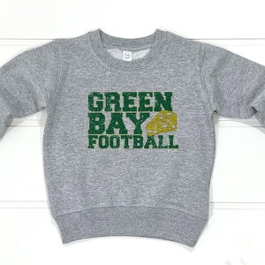 Green Bay Football Kids Cheesehead Sweatshirt | Green Bay Wisconsin Youth Sports Sweats | Pack Toddler Sweatshirt | Go Pack Fan Shirt
