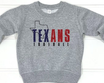 Houston Football Kids | Toddler Sports Vintage Game Day | Houston Texas Football Fan | Texans Football Youth Sports Football Sweatshirt