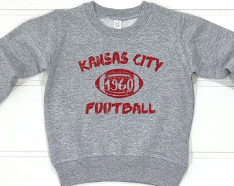 Kansas City Football Kids Sweatshirt: Distressed Vintage Toddler Top