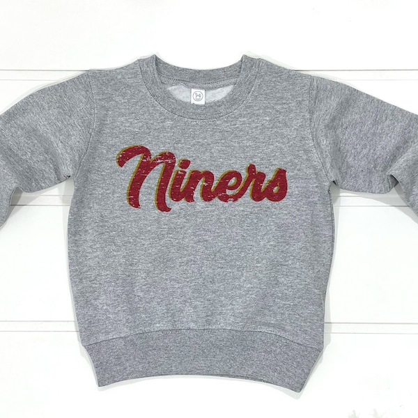 San Francisco Vintage Style Kids Crewneck Sweatshirt | San Francisco Football Toddler Sweatshirt | Youth San Fran Retro 80's Fashion Sweats