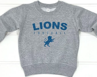 Lions Roar Fußball Kinder Sweatshirt | Detroit Jugend Fussball-Shirt | Detroit Jersey Heimatstadt Stolz Sport Fan Spieltag Kleinkind Sweatshirt