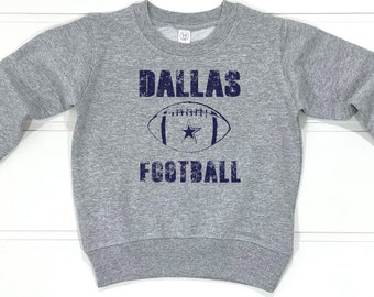 Kids Dallas Football Sweatshirt | Toddler Sports Vintage Game Day Shirt | Dallas Texas Football Fan | Dallas Football Sports Children's Gift