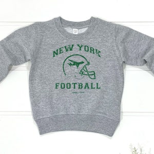 Kids New York Football Sweatshirt | New York Vintage Toddler Grey Sweatshirt | Hometown Pride Gameday Children&#39;s Shirt