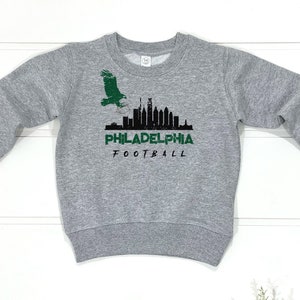 Philadelphia Football Skyline Kids Sweatshirt | Kids Philly Football Shirt | Pennsylvania Hometown Pride Vintage Sports Fan Game Day Toddler