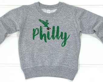 Kids Philly Football Sweatshirt | Philadelphia Football Toddler Sweatshirt | Youth Go Birds Game Day Hometown Pennsylvania Champions Gift