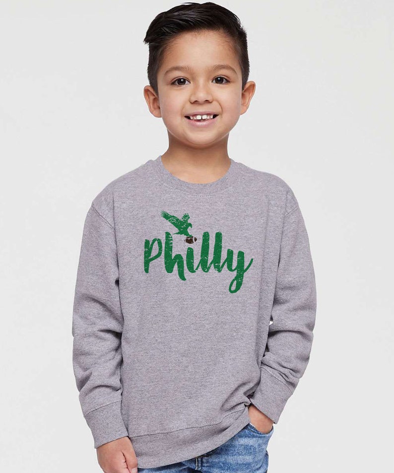 Barn Philly Football Sweatshirt | Philadelphia Football Småbarnströja | Ungdom Go Birds Match Day Hemstad Pennsylvania Champions Gåva bild 5