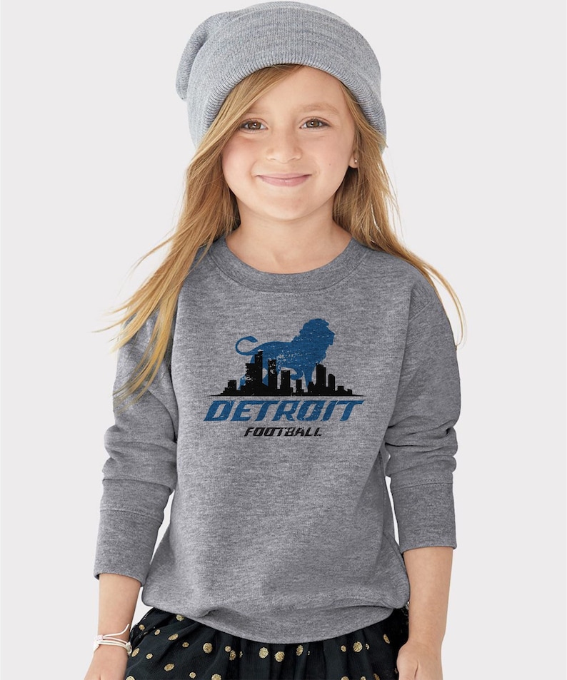 Detroit Football Skyline Kids Sweatshirt Youth Detroit Football Shirt