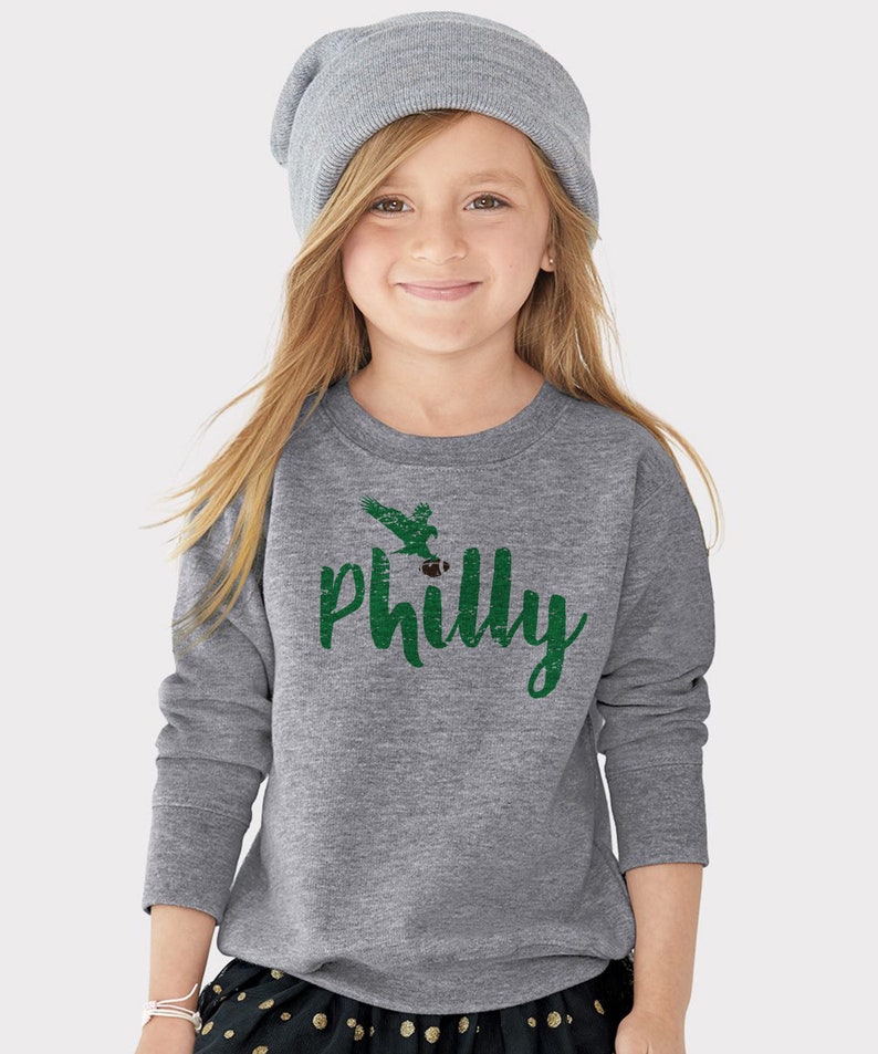Barn Philly Football Sweatshirt | Philadelphia Football Småbarnströja | Ungdom Go Birds Match Day Hemstad Pennsylvania Champions Gåva bild 2