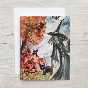 Le patch de citrouille Carte de vœux Halloween-Illustration de mode-Art acrylique-Carte d’Halloween