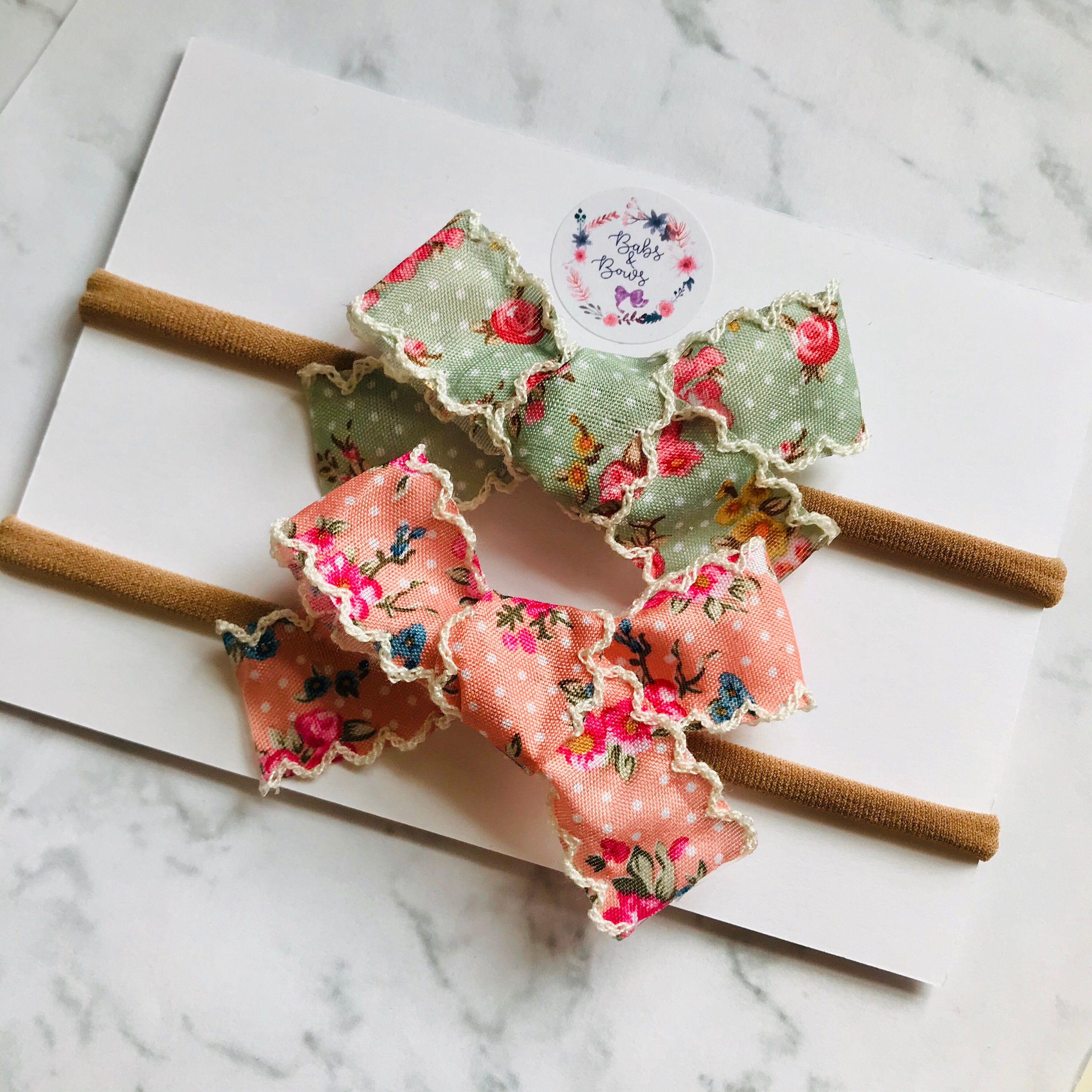 Spring Floral Laced Ribbon Bow Hair Accessory 2 Colours to Etsy